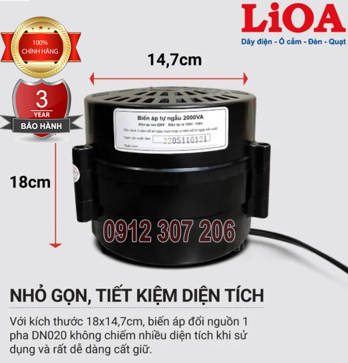 ĐỔI NGUỒN LIOA 1 PHA 2KVA 